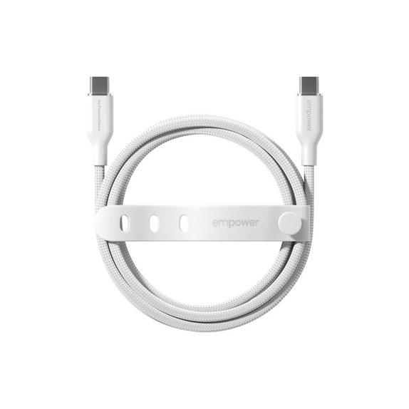 Cavo USB-C, 60 W, Racing, 2 m, Bianco argento, PanzerGlass