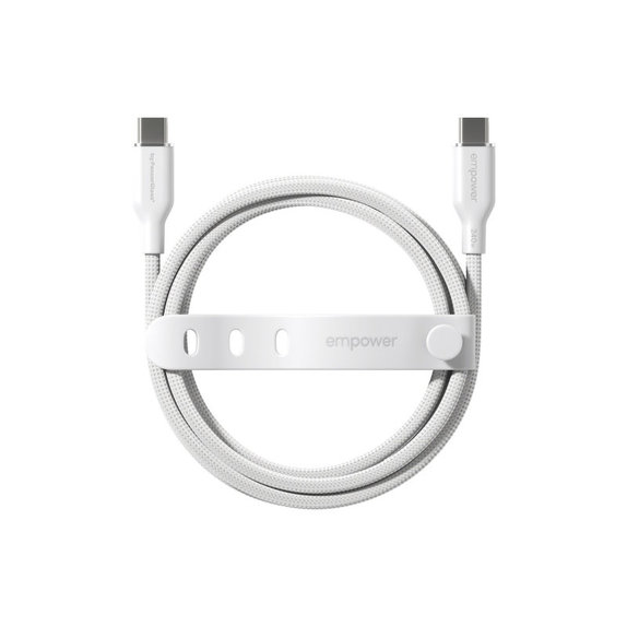 Cavo USB-C, 240 W, Racing, 2 m, Bianco argento, PanzerGlass