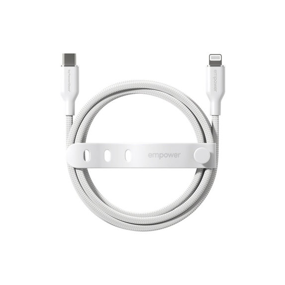 Cavo USB-C/Lightning, 60 W, Racing, 1, 2 m, Bianco argento, PanzerGlass