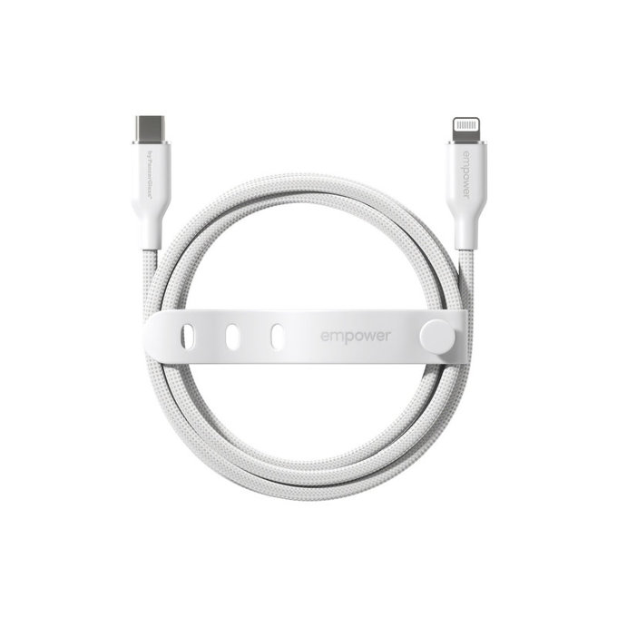 Cavo USB-C/Lightning, 60 W, Racing, 1, 2 m, Bianco argento, PanzerGlass