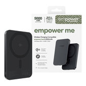 PowerBank wireless 5000 mAh 20 W, compatibile con MagSafe, Qi2/USB-C, Black spazio, empower