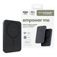 PowerBank wireless 5000 mAh 20 W, compatibile con MagSafe, Qi2/USB-C, Black spazio, empower