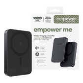 PowerBank wireless 10000 mAh 20 W, compatibile con MagSafe, Qi2/USB-C, Black spazio, empower