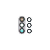 Lente fotocamera posteriore con frame per Samsung Z Fold 7 F966B, Silver Shadow