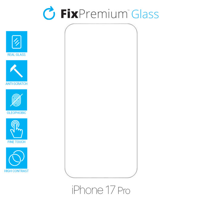 Vetro temperato per iPhone 17 Pro, FixPremium