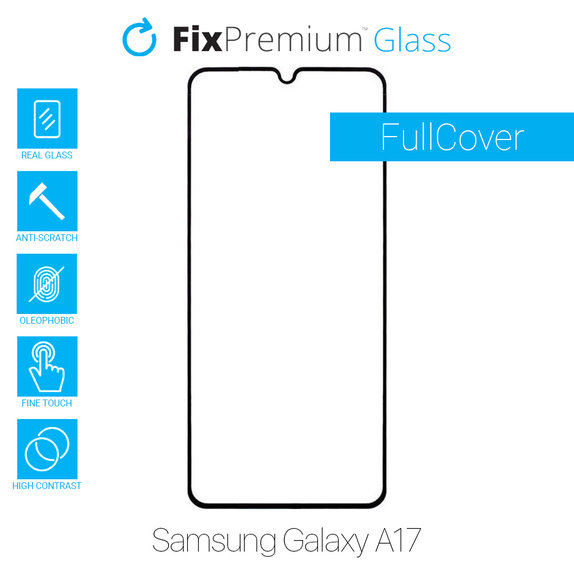 Vetro temperato FullCase per Samsung A17, FixPremium