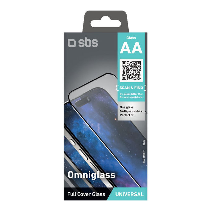 Vetro temperato universale Omniglass AA, Nero, SBS