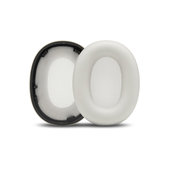 Cuscinetti auricolari di ricambio per Sony WH-1000XM6, Memory foam and PU leather, White, 1 paio