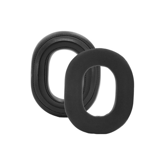Cuscinetti auricolari di ricambio per Razer Blackshark V3, V3X, Memory foam, Textile and PU Leather, Black, 1 paio