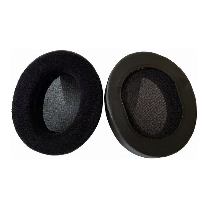 Cuscinetti auricolari di ricambio per Audio Technica ATH-M50X, M50XBT, M40X, MSR7, Memory foam and PU leather + Suede, Black, 1 paio