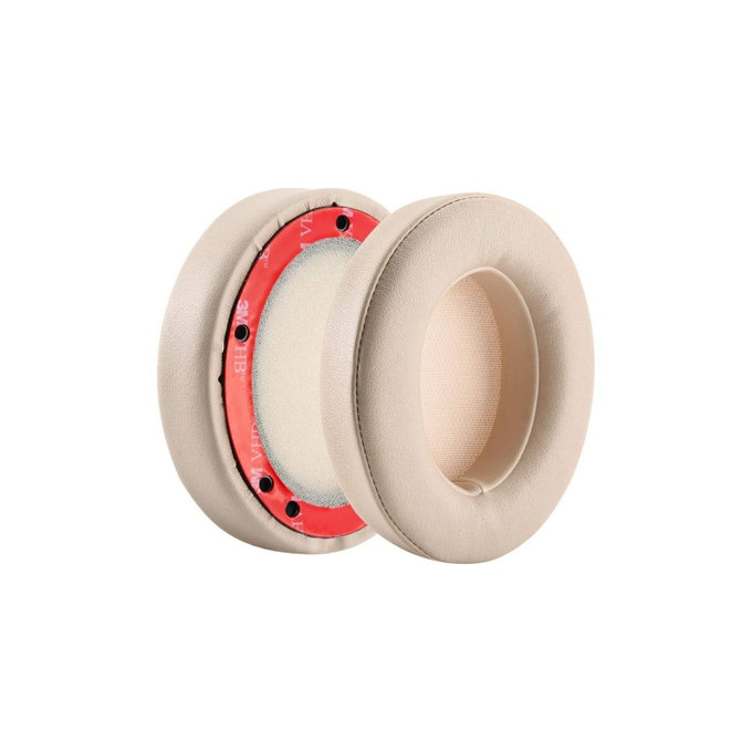 Cuscinetti auricolari di ricambio per Beats Studio 2.0 e 3.0, Memory foam and PU leather, Beige, 1 paio