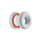 Cuscinetti auricolari di ricambio per Beats Solo 4, Memory foam and PU leather, White, 1 paio