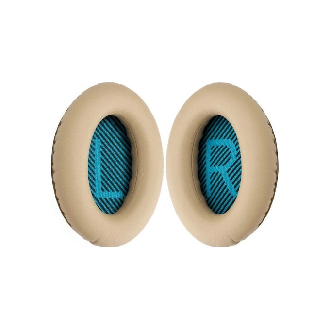 Cuscinetti auricolari di ricambio per Bose QuietComfort 2, 15, 25 e 35, Memory foam and PU leather, Khaki, 1 paio