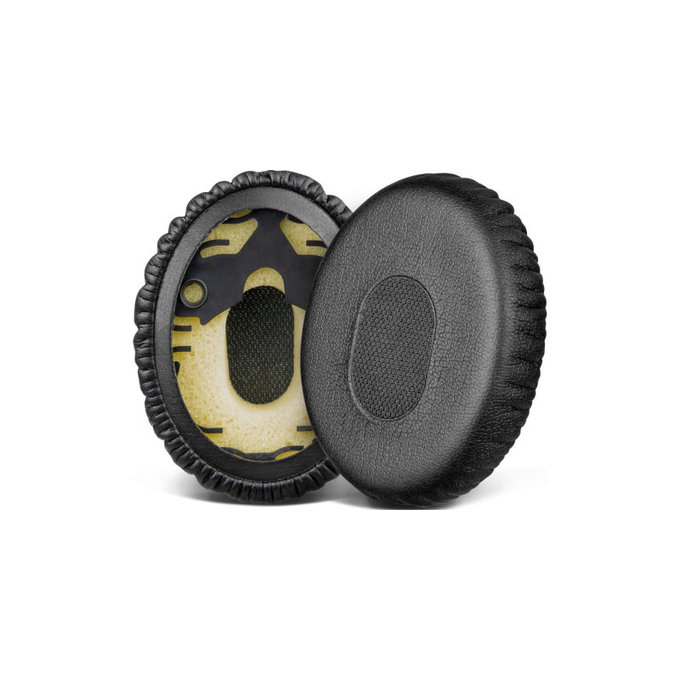 Cuscinetti auricolari di ricambio per Bose QuietComfort 3, OE/ON-EAR e OE1, Memory foam and PU leather, Black, 1 paio