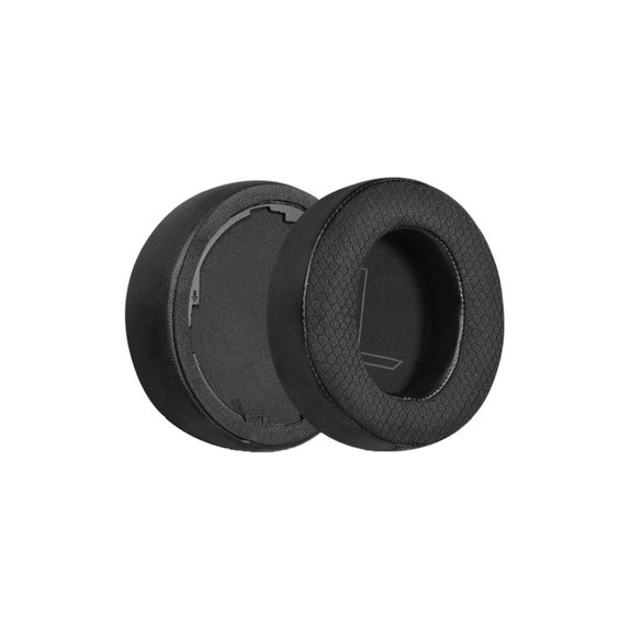 Cuscinetti auricolari di ricambio per Dell Alienware AW510H e AW310H, Memory foam and PU leather + Textile, Black, 1 paio