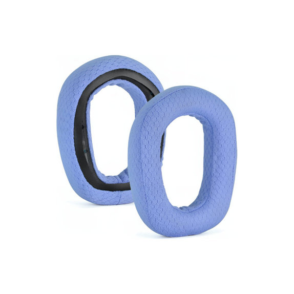 Cuscinetti auricolari di ricambio per Logitech G435, Memory foam and Textile, Blue, 1 paio