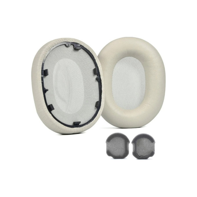 Cuscinetti auricolari di ricambio per Sony WH-1000XM5, Memory foam and PU leather, Grey, 1 paio