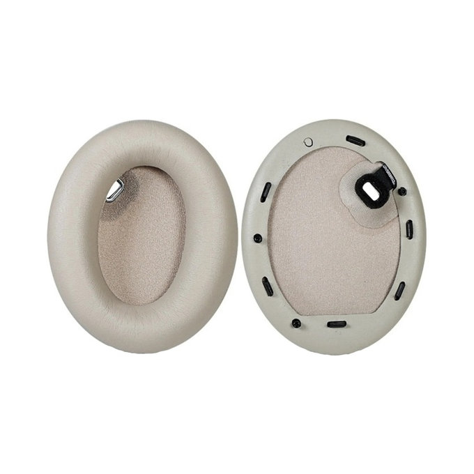 Cuscinetti auricolari di ricambio per Sony WH-1000XM4, Memory foam and PU leather, Beige, 1 paio