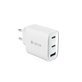 Adattatore di ricarica Extreme Speed, 2x USB-C e USB-A, PD 65W, White, Devia