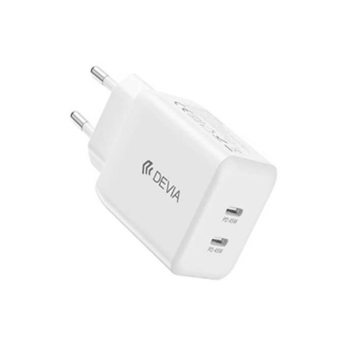 Adattatore di ricarica Ultra7, 2x USB-C, PD 45W, White, Devia