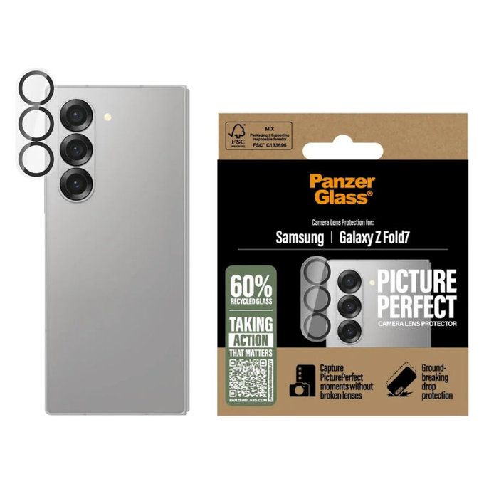 Protezione lente fotocamera PicturePerfect per Samsung Z Fold7, Nero, PanzerGlass