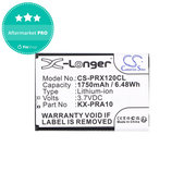 Batteria per Panasonic KX-PRX110, 120, 150, KX-PRA10, Li-Ion, 1750mAh, 3.7V, HQ