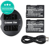 Batteria per Nikon Coolpix P7000, P7700, D3100, D3200, D5100, 1030mAh, Li-Ion, 7.4V, EN-EL14, 2pz con caricabatterie, HQ