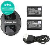 Batteria per Sony NEX-5, Alpha 7, NEX-7, 1030mAh, Li-Ion, 7.4V, NP-FW50, 2pz con caricabatterie, HQ