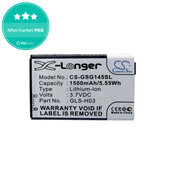 Batteria per Gigabyte GSmart G1345, GLS-H03, Li-Ion, 3.7V, 1500mAh, HQ