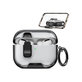 Custodia in silicone con supporto per telefono e moschettone per AirPods Pro 3, Black
