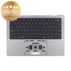 Top case con tastiera US e batteria per MacBook Pro 14", A2442 (2021), A2779 (2023), Space Gray, 661-21972, Genuine Apple