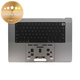 Top case con tastiera US e batteria per MacBook Pro 16", A2780 (2023), Space Gray, 661-32189, Genuine Apple