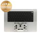 Top case con tastiera US e batteria per MacBook Pro 16", A2780 (2023), Silver, 661-32190, Genuine Apple