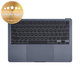 Top case con tastiera US e batteria per MacBook Air 13", A3113 (2024), Midnight, 661-40230, Genuine Apple