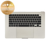 Top case con tastiera US e batteria per MacBook Air 15", A3114 (2024), Starlight, 661-40268, Genuine Apple