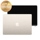 Schermo LCD per MacBook Air 13", A3113 (2024), con vetro frontale e copertura, Starlight, 661-40280, Genuine Apple