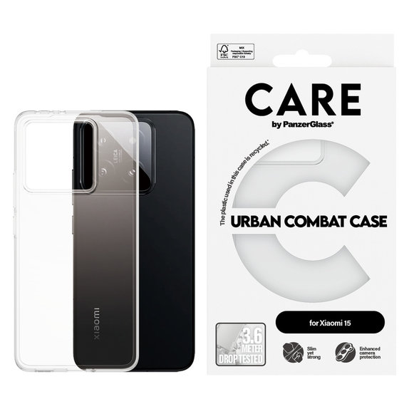 Custodia Urban Combat per Xiaomi 15, Trasparente, PanzerGlass