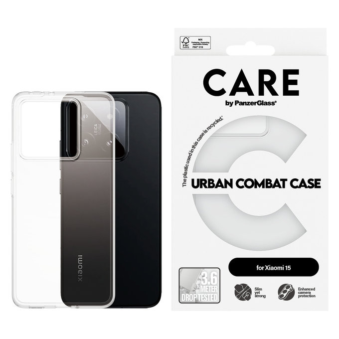 Custodia Urban Combat per Xiaomi 15, Trasparente, PanzerGlass