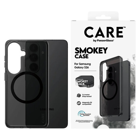 Custodia Smokey con QI nero per Samsung Galaxy S26, Nero, PanzerGlass