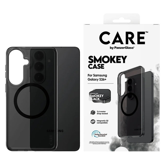 Custodia Smokey con QI nero per Samsung Galaxy S26+, Nero, PanzerGlass