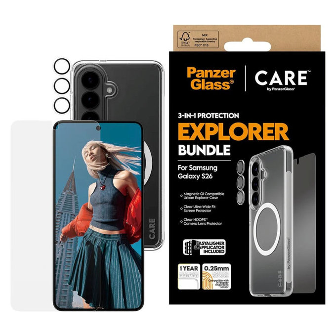 Bundle 3-in-1 Explorer per Samsung S26, PanzerGlass
