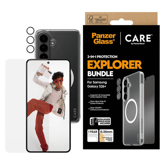 Bundle Explorer 3-in-1 per Samsung Galaxy S26+, PanzerGlass
