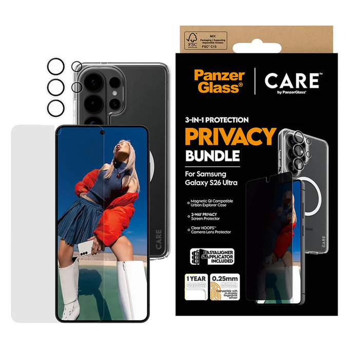 Bundle Privacy 3-in-1 per Samsung Galaxy S26 Ultra, PanzerGlass