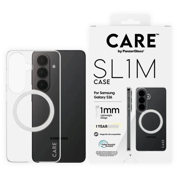 Custodia SL1M per Samsung S26, Trasparente, CARE