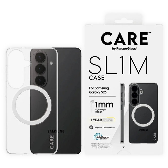 Custodia SL1M per Samsung S26, Trasparente, CARE