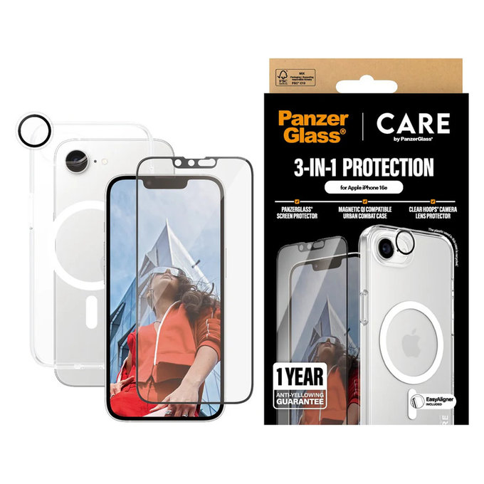 Bundle 3-in-1 per iPhone 17e/16e, PanzerGlass