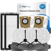 Set di ricambio per Xiaomi Dreame L20 Ultra, X20 Pro, X20 Plus (1x spazzola principale, 2x filtro, 2x spazzola laterale - Black, 4x panno lavapavimenti, 2x sacchetto raccoglipolvere)
