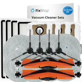 Set di ricambio per Xiaomi Mi Robot Vacuum S20+, S10+, X20+, X10+ (2x spazzola principale, 4x filtro, 4x spazzola laterale - Black, 8x panno lavapavimenti, 4x sacchetto raccoglipolvere)