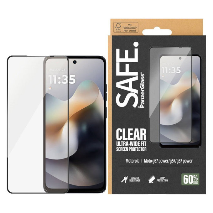 Vetro temperato UWF per Motorola Moto G57 Power 5G, Nero, PanzerGlass