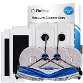 Set di ricambi per Ecovacs Omni T30 (1x spazzola principale, 2x filtro, 2x spazzola laterale, 4x panno mop, 2x sacchetto polvere)